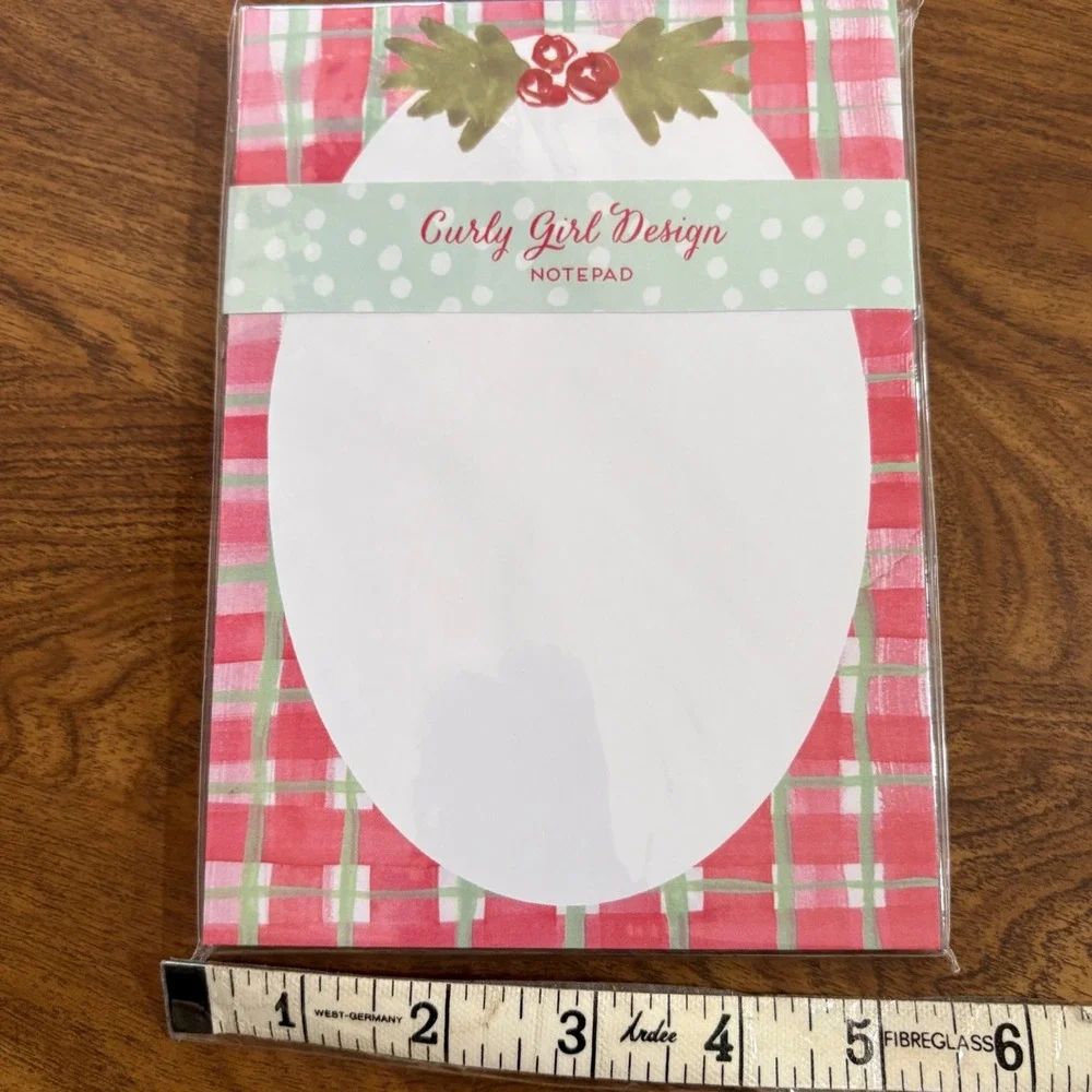 Curly Girl Design Notepad Plaid Stationery Writing‎ Pad Office School Supply